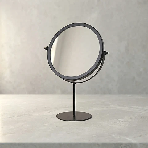 Espejo Circular Metálico con Base