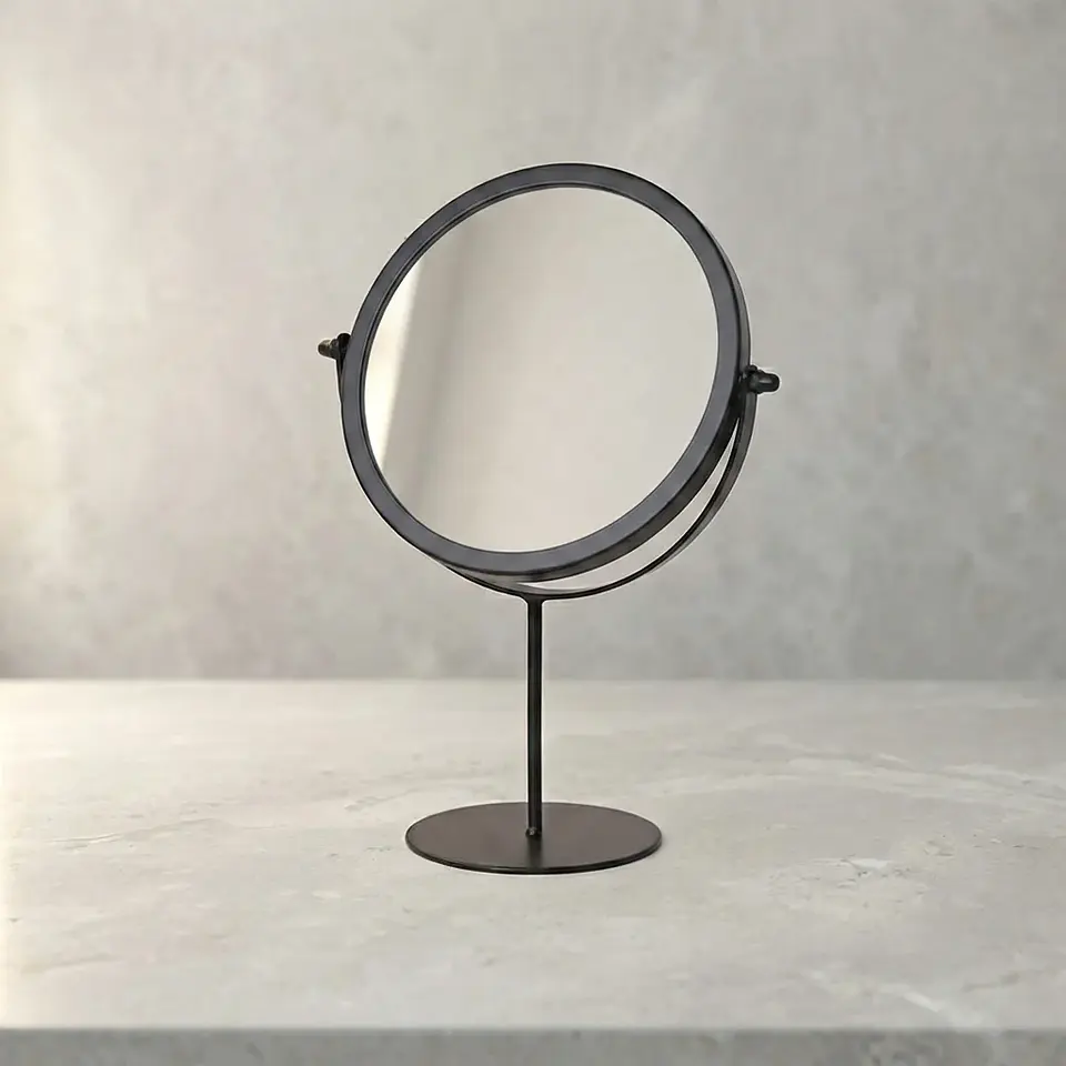 Espejo Circular Metálico con Base 1
