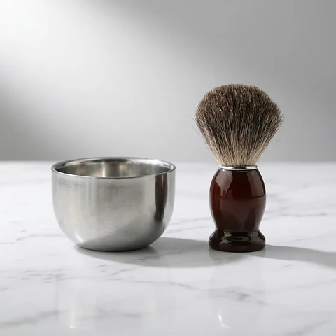 Set Brocha con Bol de Afeitado #1 - Premium