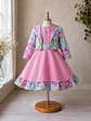 Vestido de Huasita Infantil Rosado Floral - Miniatura 4