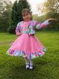 Vestido de Huasita Infantil Rosado Floral - Miniatura 6
