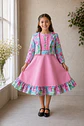 Vestido de Huasita Infantil Rosado Floral - Miniatura 3