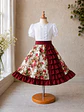 Vestido de Huasita Infantil Burdeo Floral - Miniatura 4