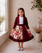 Vestido de Huasita Infantil Burdeo Floral - Miniatura 2