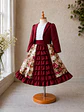 Vestido de Huasita Infantil Burdeo Floral - Miniatura 6