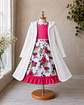 Vestido de Huasita Infantil Fucsia con Rosas - Miniatura 6