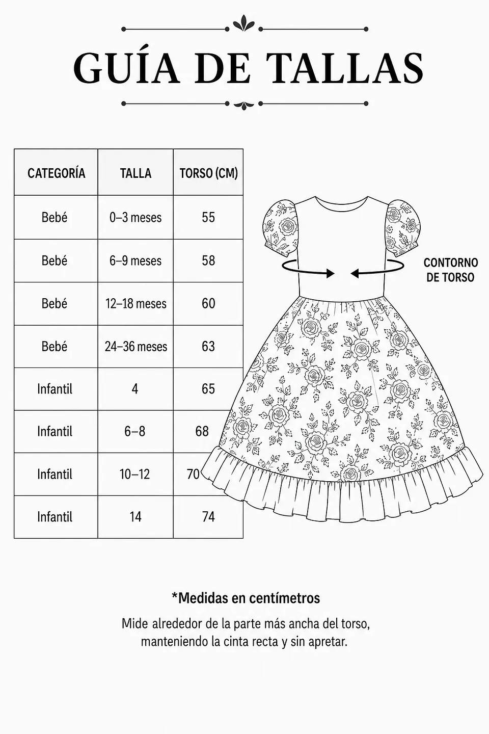 Vestido de Huasita Infantil Fucsia con Rosas 7