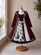 Vestido de Huasita Infantil Blanco y Negro Floral - Miniatura 4