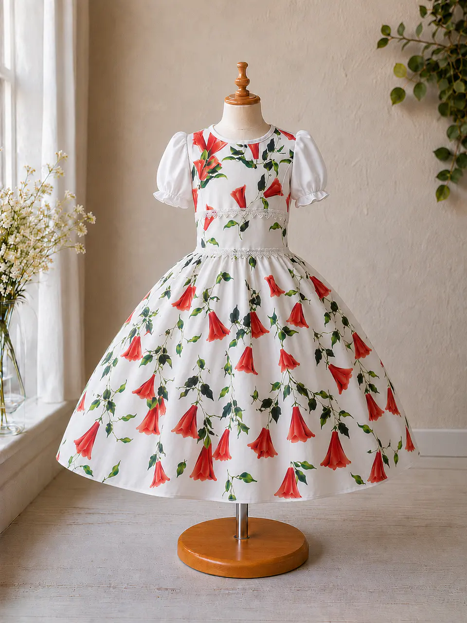 Vestido Infantil de Copihues 3