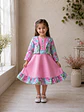 Vestido de Huasita Infantil Rosado Floral - Miniatura 1