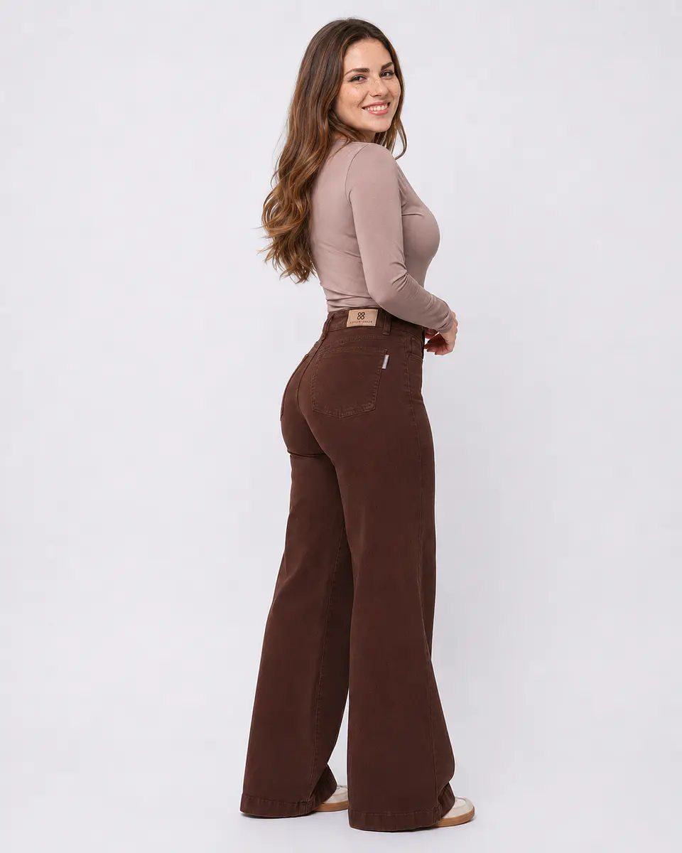 Pantalón Wide Leg Café 2