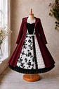 Vestido de Huasita Infantil Blanco y Negro Floral - Miniatura 5