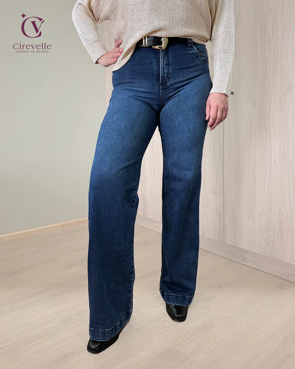 Jeans Bootcut Elasticado Azul Oscuro 1
