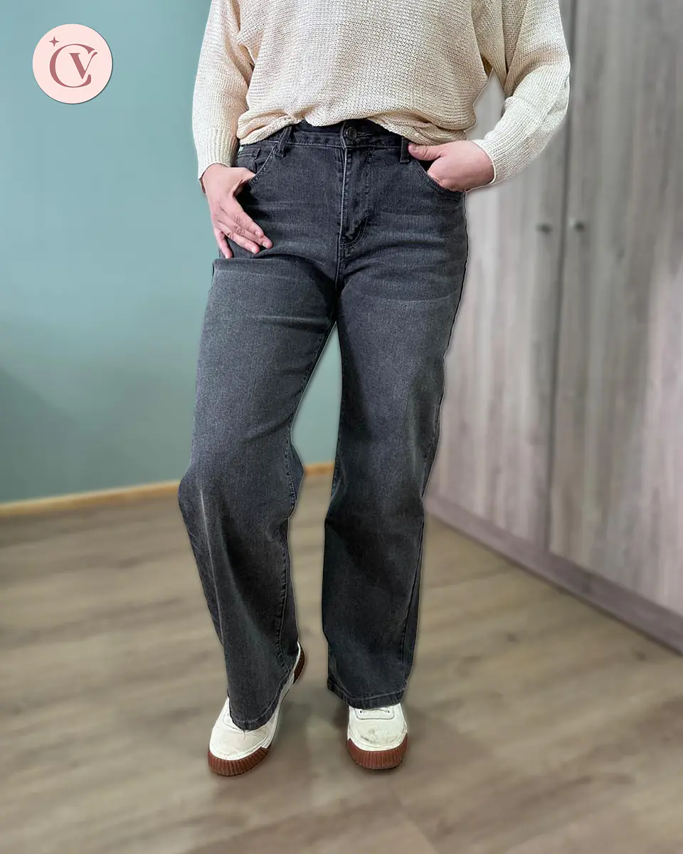 Jeans Estrella Recto Gris Lavado 1