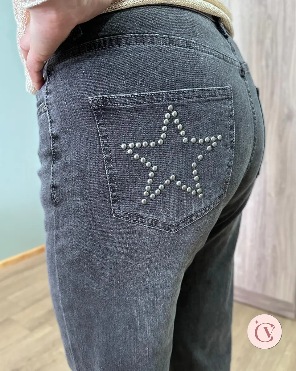 Jeans Estrella Recto Gris Lavado 2