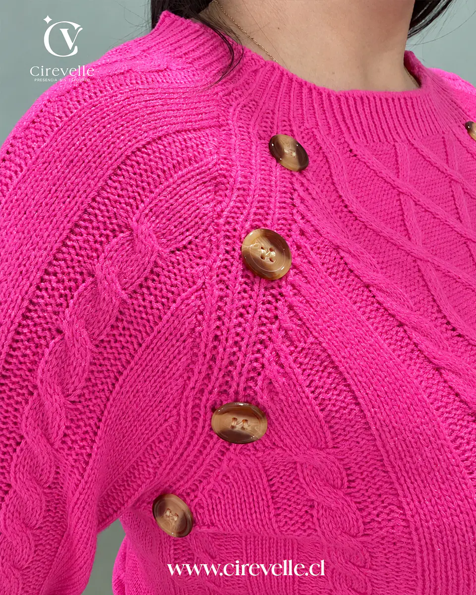 Sweater Trenzado Fucsia 2