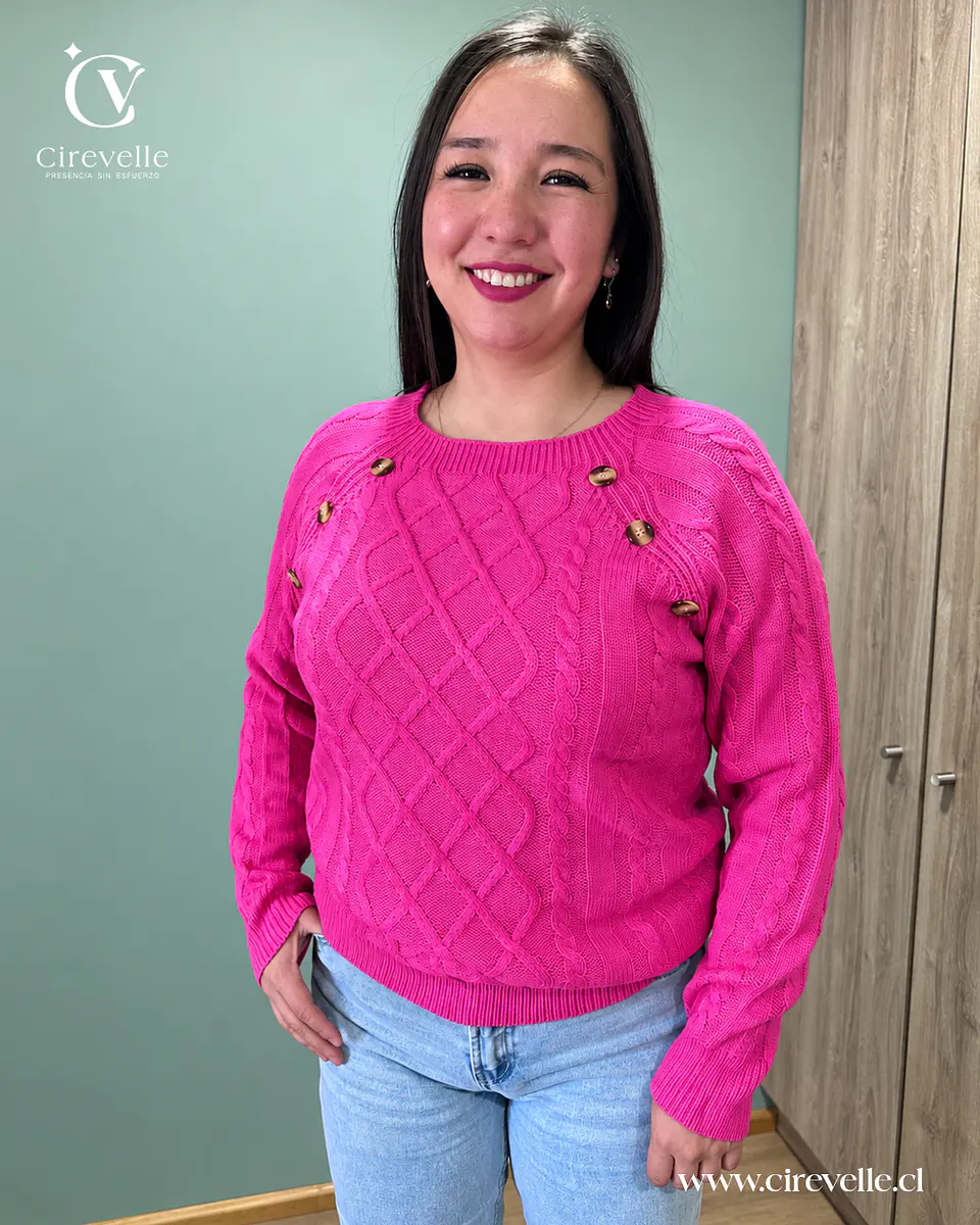 Sweater Trenzado Fucsia 1
