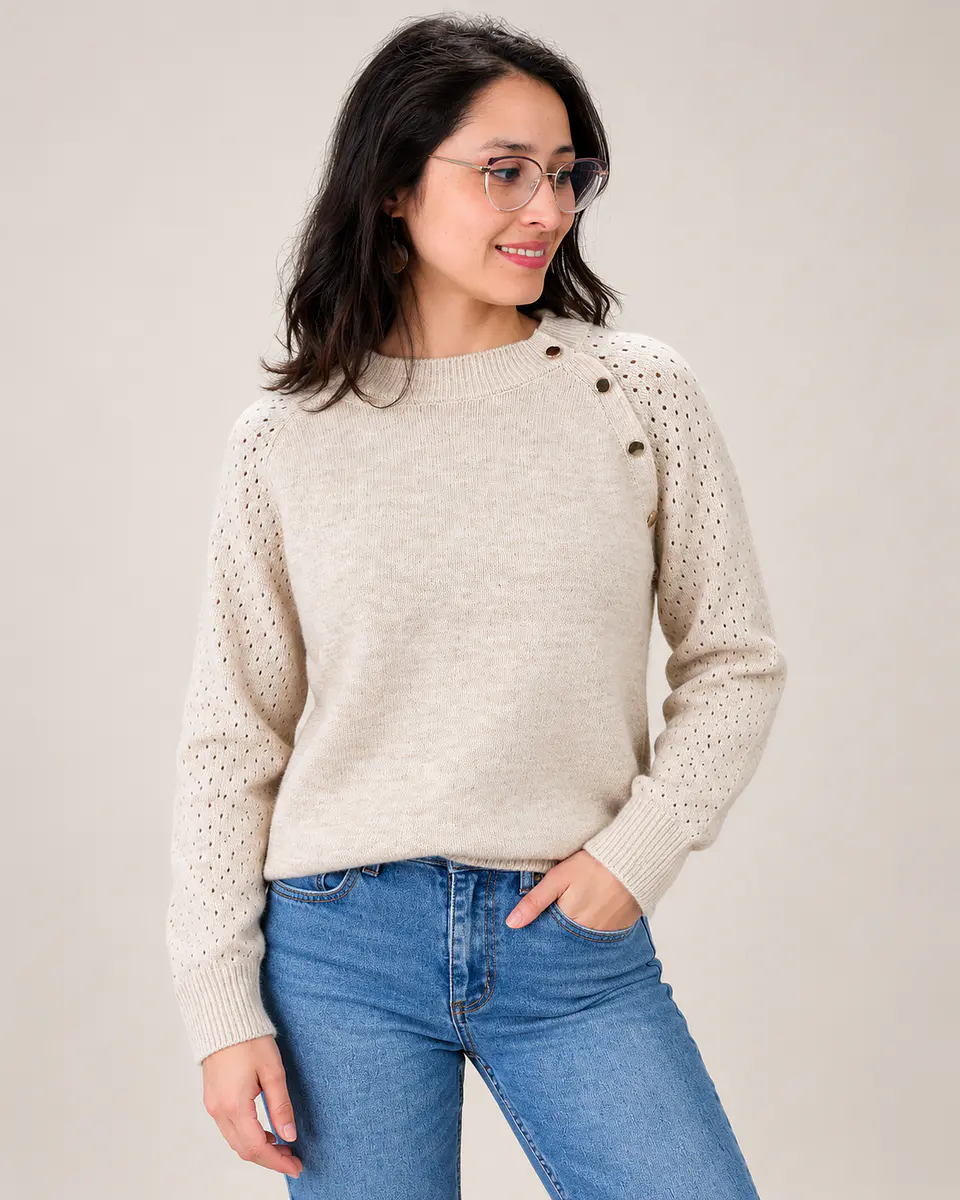 Sweater con Botones en el Hombro 2