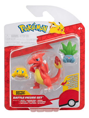 JAZWARES POKEMON BATTLE FEATURE SET 3 FIGURAS JOLTIK, CHARMELEON Y ODDISH