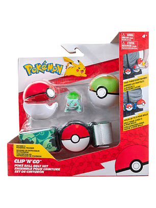 POKEMON CINTURÓN DE POKEBOLA BULBASAUR CLIP N GO