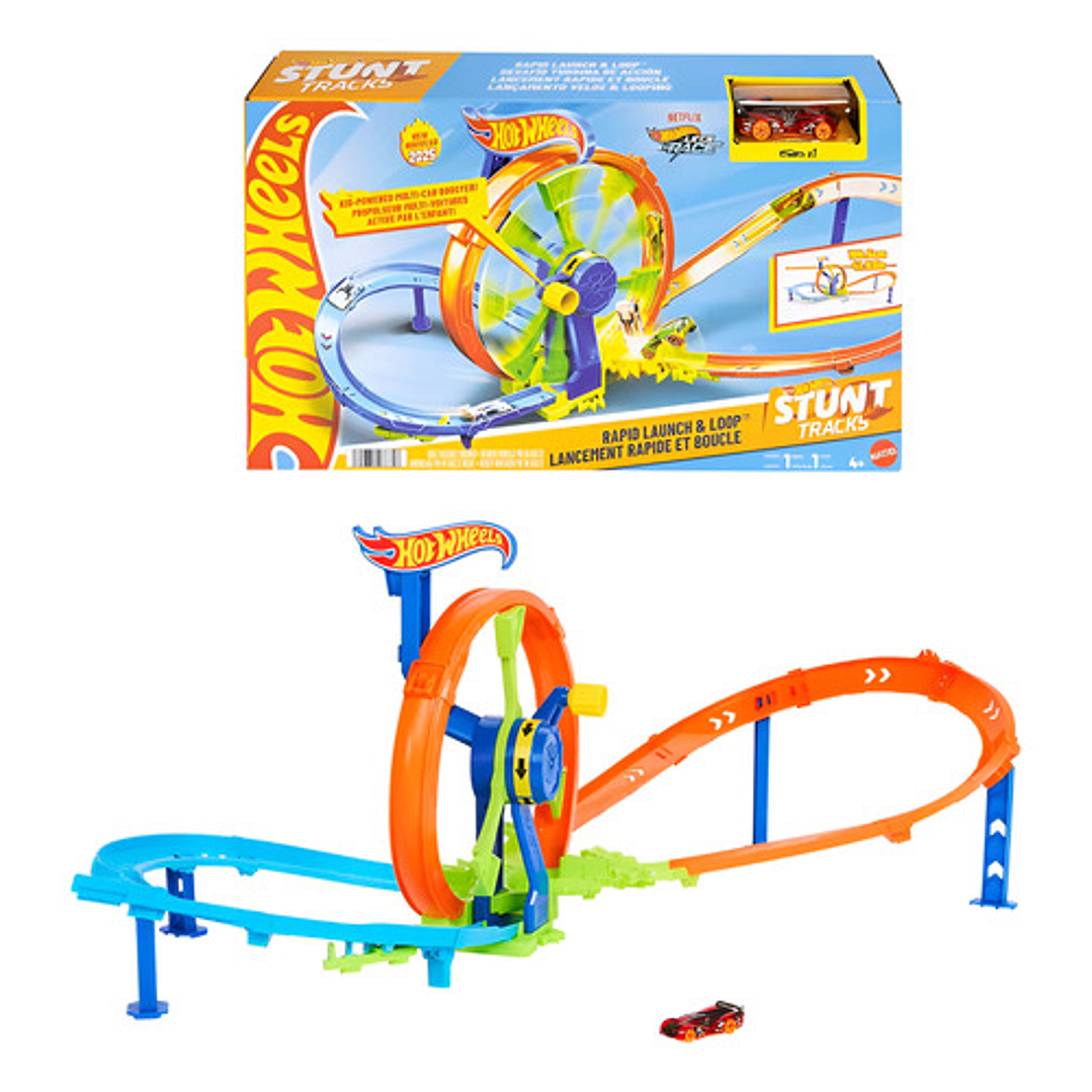 Hot Wheels Stunt Tracks Pista Desafio Turbina De Accion 1
