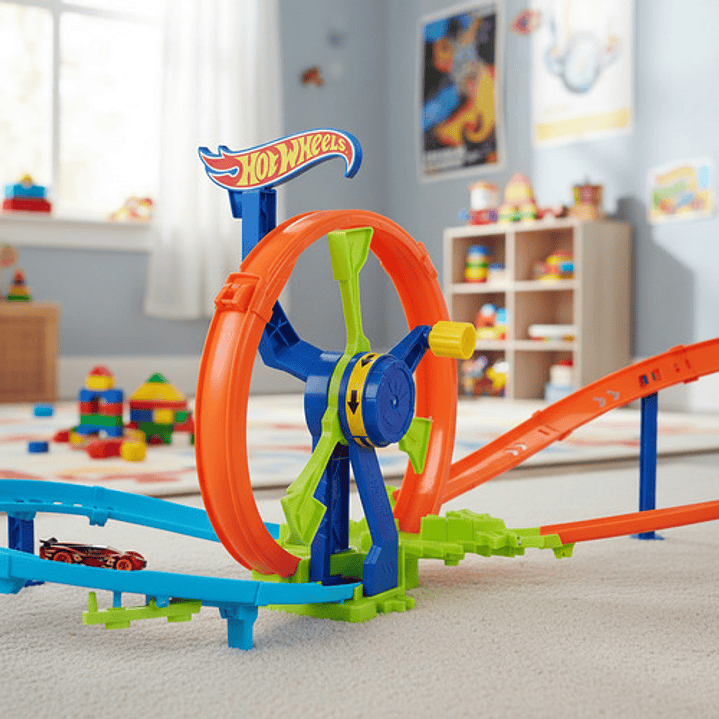 Hot Wheels Stunt Tracks Pista Desafio Turbina De Accion 2