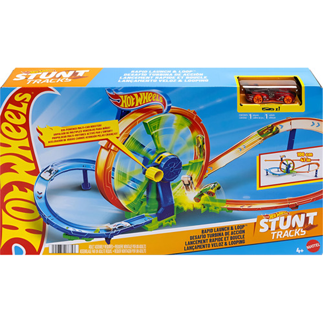 Hot Wheels Stunt Tracks Pista Desafio Turbina De Accion 7