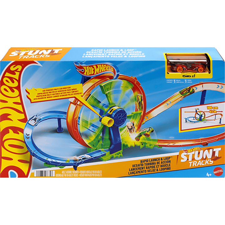 Hot Wheels Stunt Tracks Pista Desafio Turbina De Accion 7