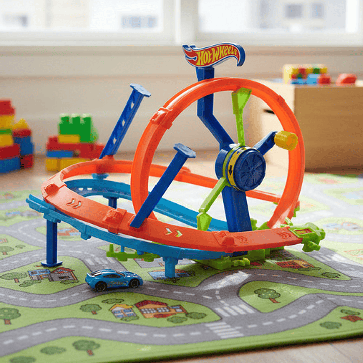 Hot Wheels Stunt Tracks Pista Desafio Turbina De Accion 8