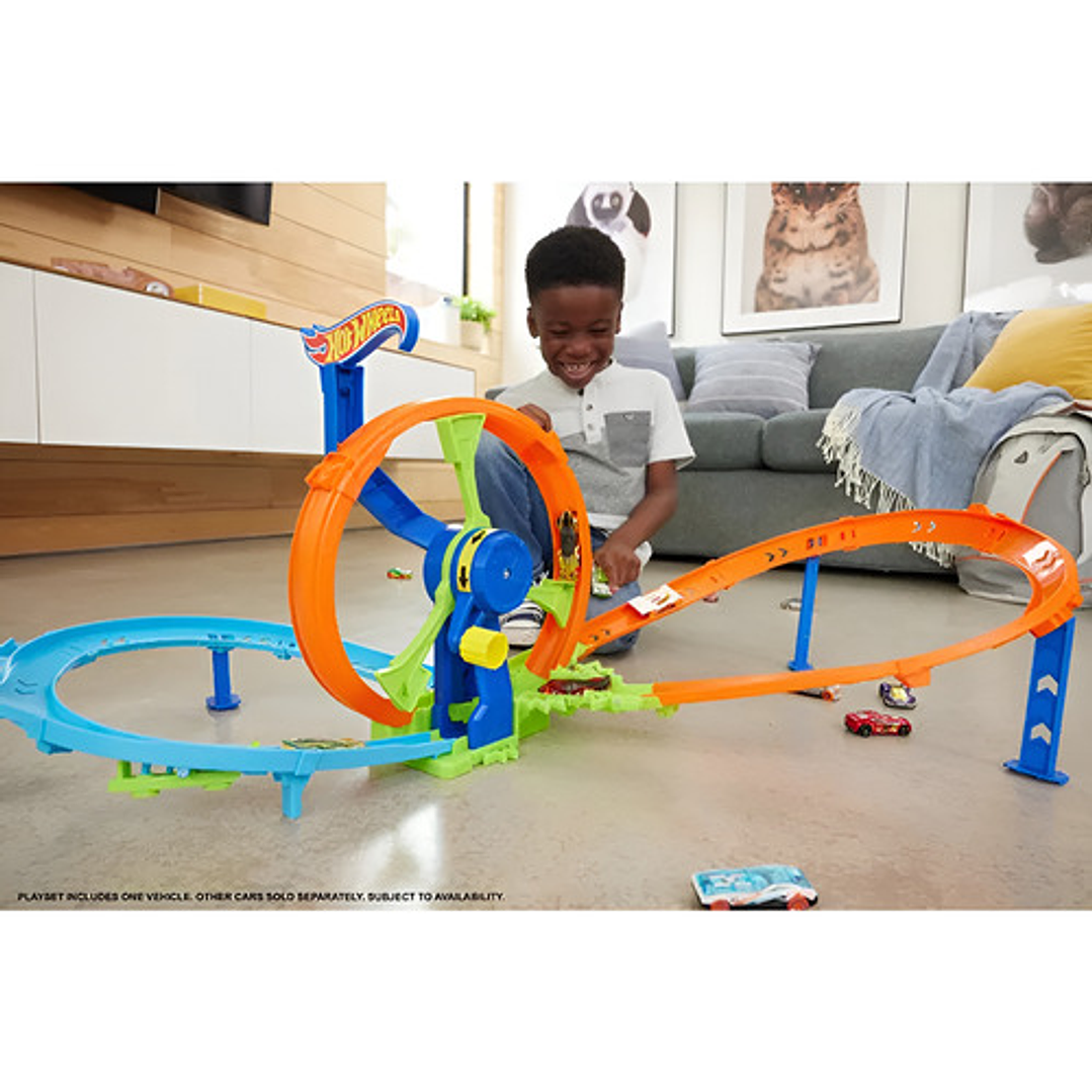 Hot Wheels Stunt Tracks Pista Desafio Turbina De Accion 10