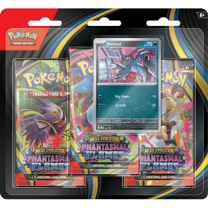 POKEMON TCG PHANTASMAL FLAMES 3 PACK BLISTER SNEASEL ESPAÑOL 1