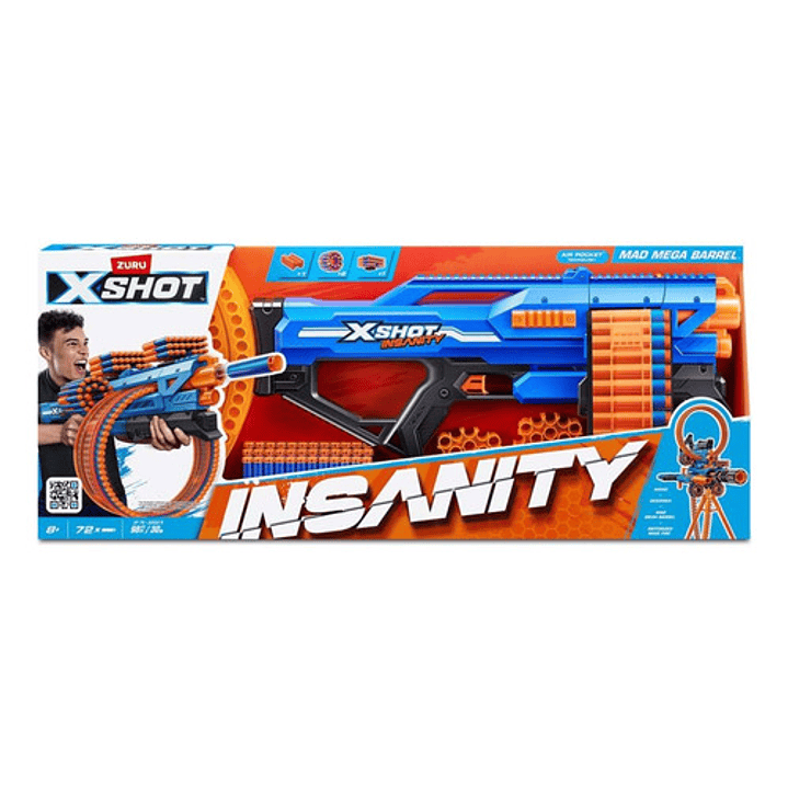 X-SHOT INSANITY MAD MEGA BARREL 72 DARDOS 2