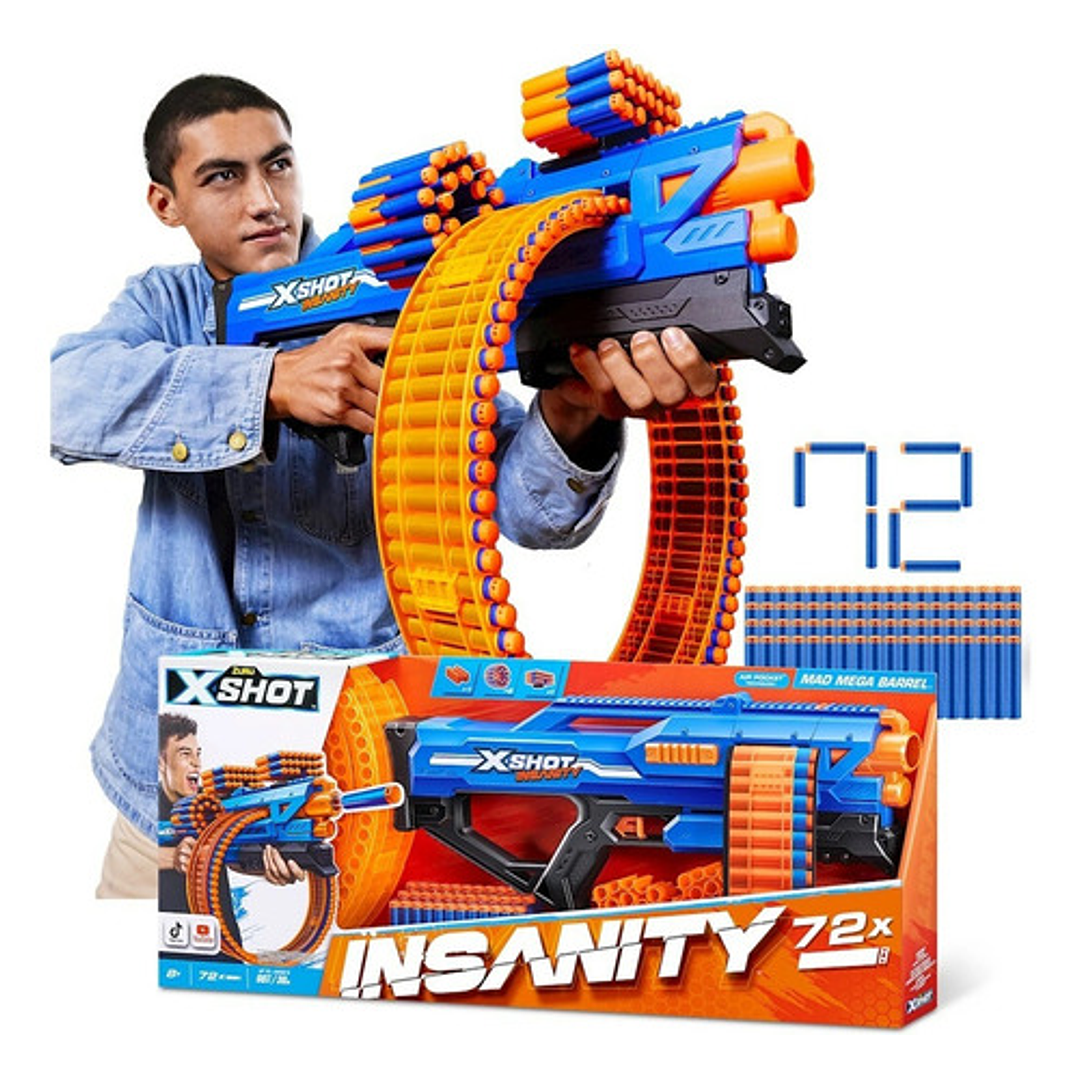 X-SHOT INSANITY MAD MEGA BARREL 72 DARDOS 3