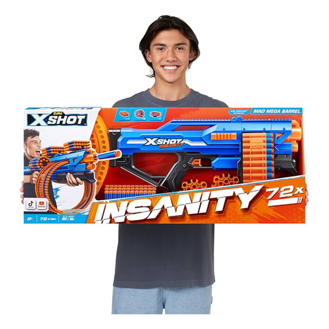 X-SHOT INSANITY MAD MEGA BARREL 72 DARDOS 5