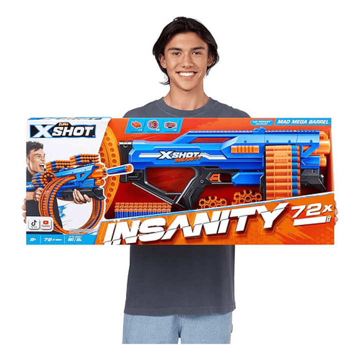 X-SHOT INSANITY MAD MEGA BARREL 72 DARDOS 5