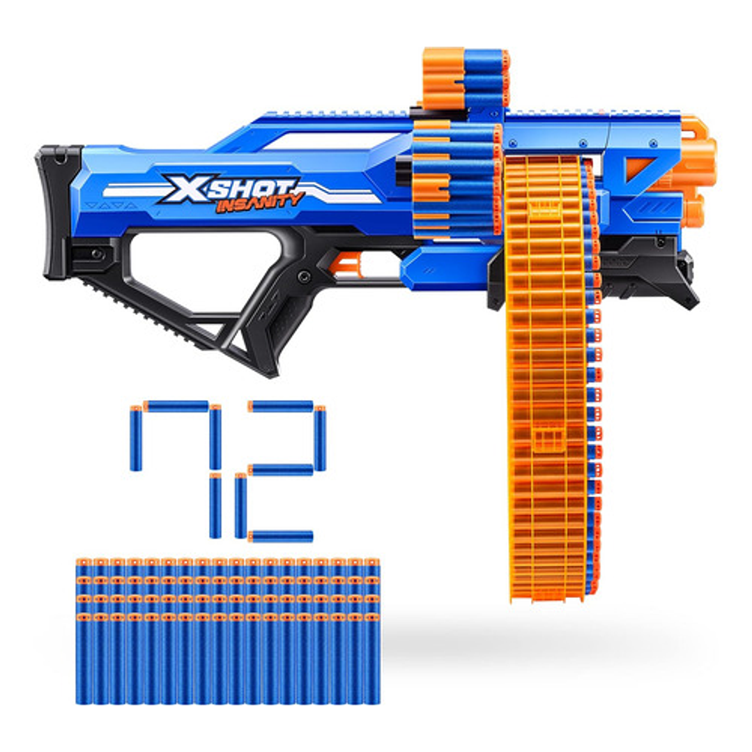X-SHOT INSANITY MAD MEGA BARREL 72 DARDOS 6