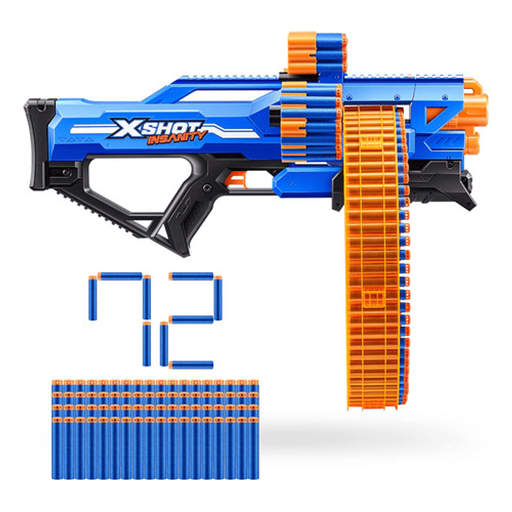 X-SHOT INSANITY MAD MEGA BARREL 72 DARDOS 6