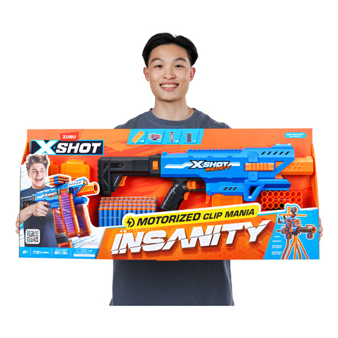 X-SHOT INSANITY MOTORIZED CLIP MANIA 72 DARDOS 3
