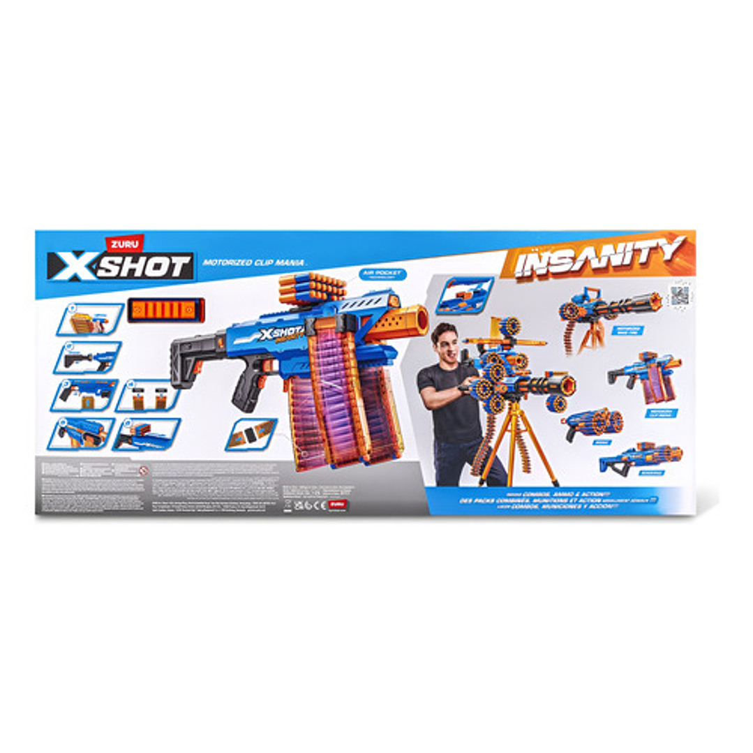 X-SHOT INSANITY MOTORIZED CLIP MANIA 72 DARDOS 10