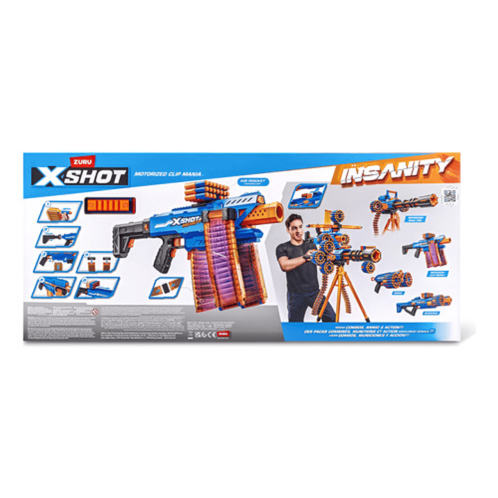 X-SHOT INSANITY MOTORIZED CLIP MANIA 72 DARDOS 10