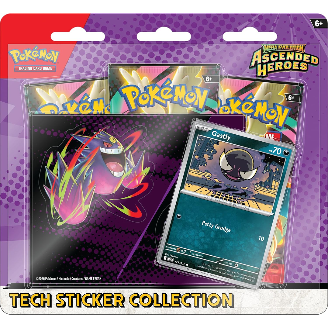 POKEMON TCG MEGA EVOLUTION ASCENDED HEROES TECH STICKER COLLECTION GASTLY 1