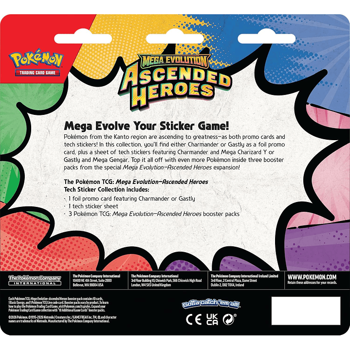 POKEMON TCG MEGA EVOLUTION ASCENDED HEROES TECH STICKER COLLECTION GASTLY 2