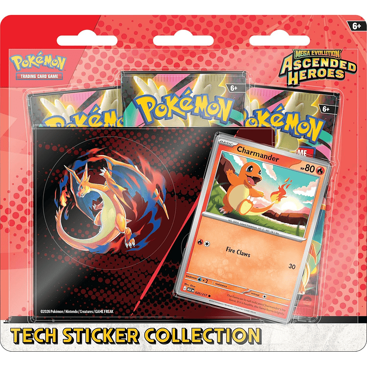 POKEMON TCG MEGA EVOLUTION ASCENDED HEROES TECH STICKER COLLECTION CHARMANDER 1
