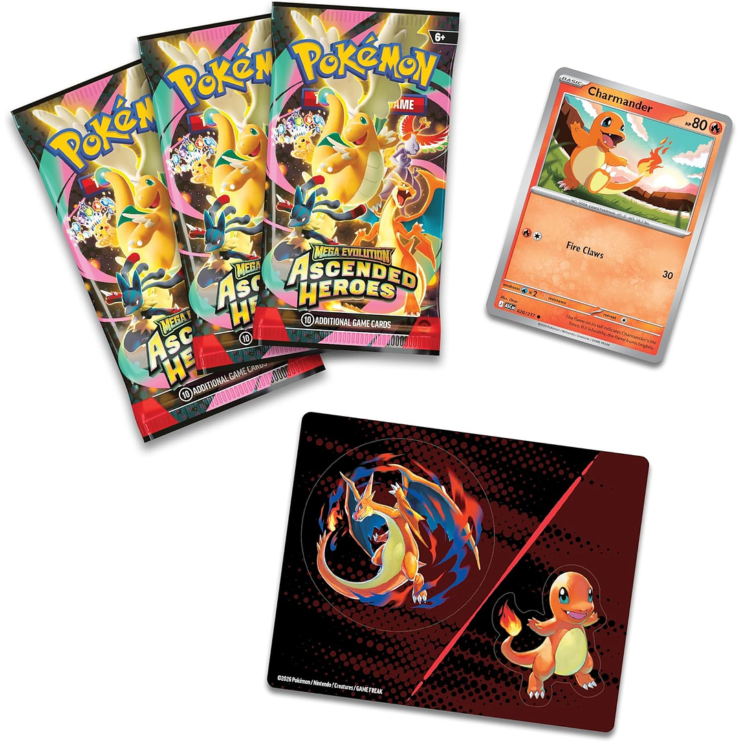 POKEMON TCG MEGA EVOLUTION ASCENDED HEROES TECH STICKER COLLECTION CHARMANDER 3