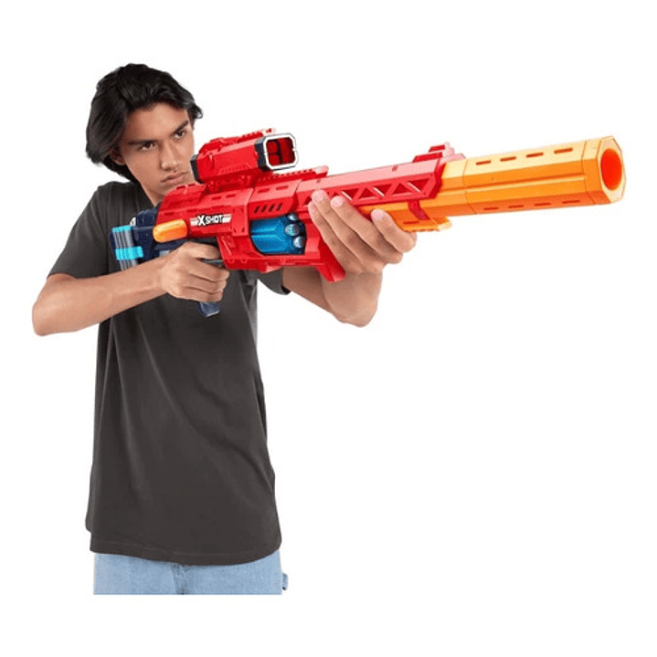 Zuru X-shot Excel Ranger X8 Lanzador De Dardos 24 Dardos Pistola De Juguete - Pistola De Dardos - Lanzador De Dardos De Largo Alcance 27m Rojo 3
