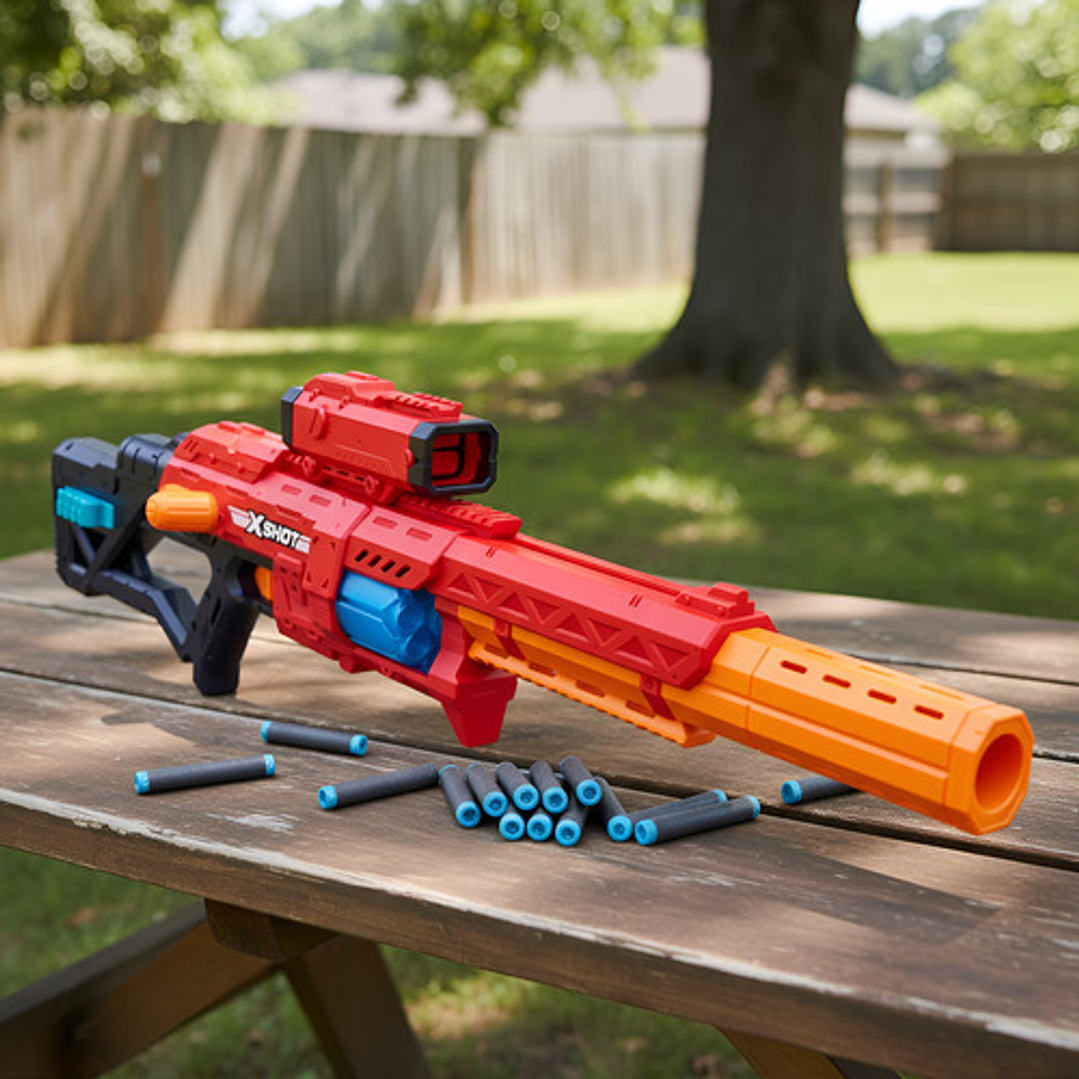 Zuru X-shot Excel Ranger X8 Lanzador De Dardos 24 Dardos Pistola De Juguete - Pistola De Dardos - Lanzador De Dardos De Largo Alcance 27m Rojo 7