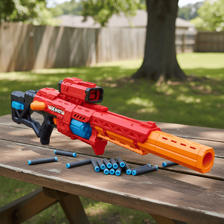 Zuru X-shot Excel Ranger X8 Lanzador De Dardos 24 Dardos Pistola De Juguete - Pistola De Dardos - Lanzador De Dardos De Largo Alcance 27m Rojo 7