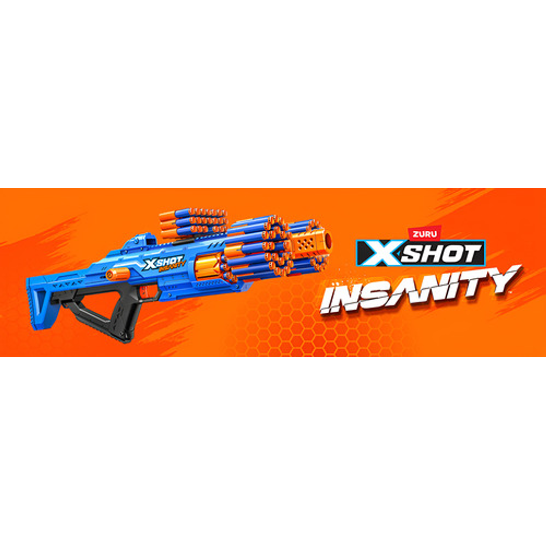 Zuru X-shot Insanity Berzerko Lanzador De Dardos + 48 Dardos Azul 3