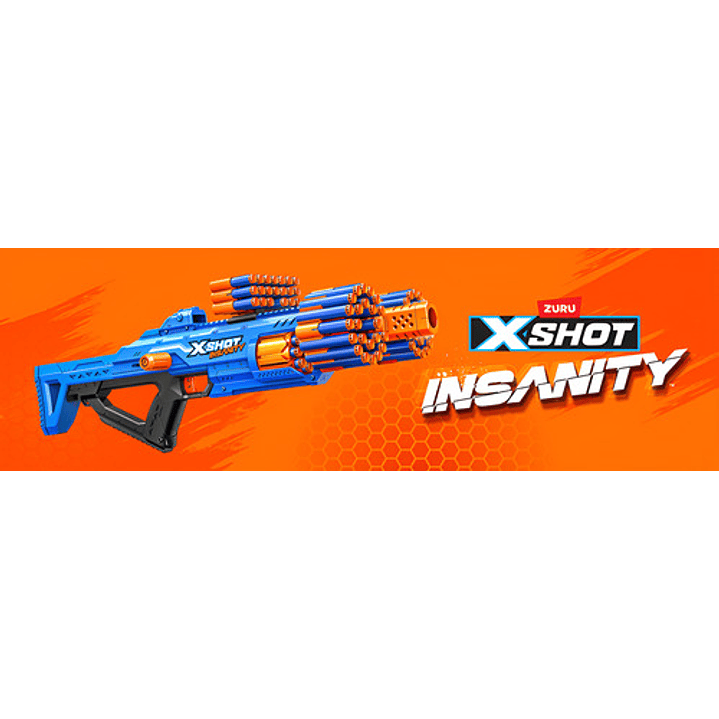 Zuru X-shot Insanity Berzerko Lanzador De Dardos + 48 Dardos Azul 3
