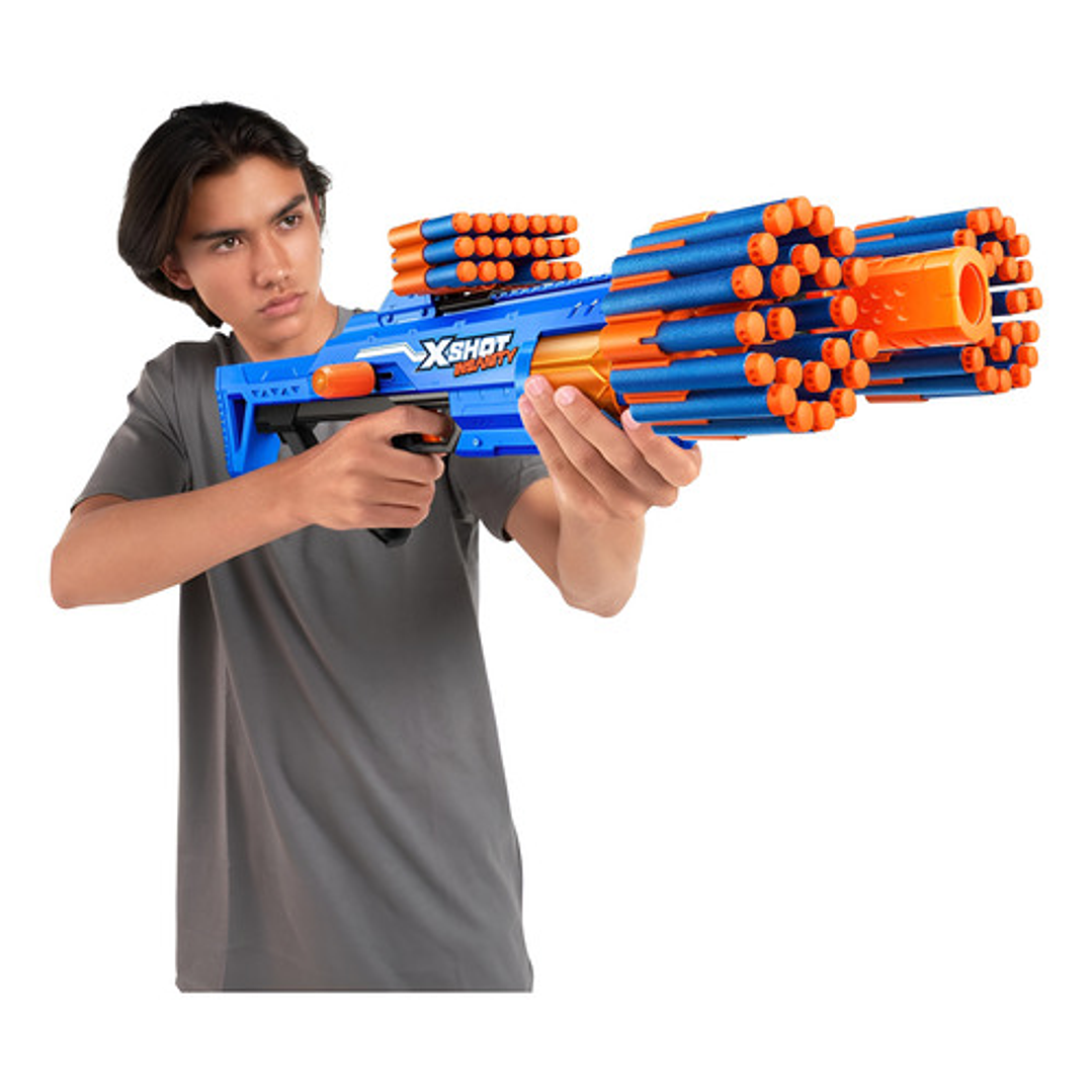 Zuru X-shot Insanity Berzerko Lanzador De Dardos + 48 Dardos Azul 5